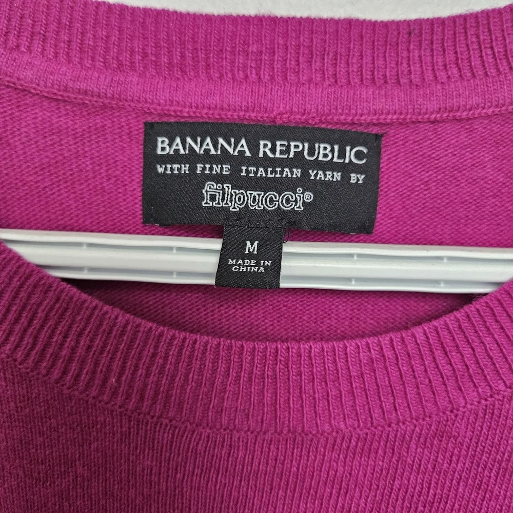Banana Republic Women's Royal Pink SzM Cashmere & Merino blend Knit Sweater Top - Picture 2 of 13